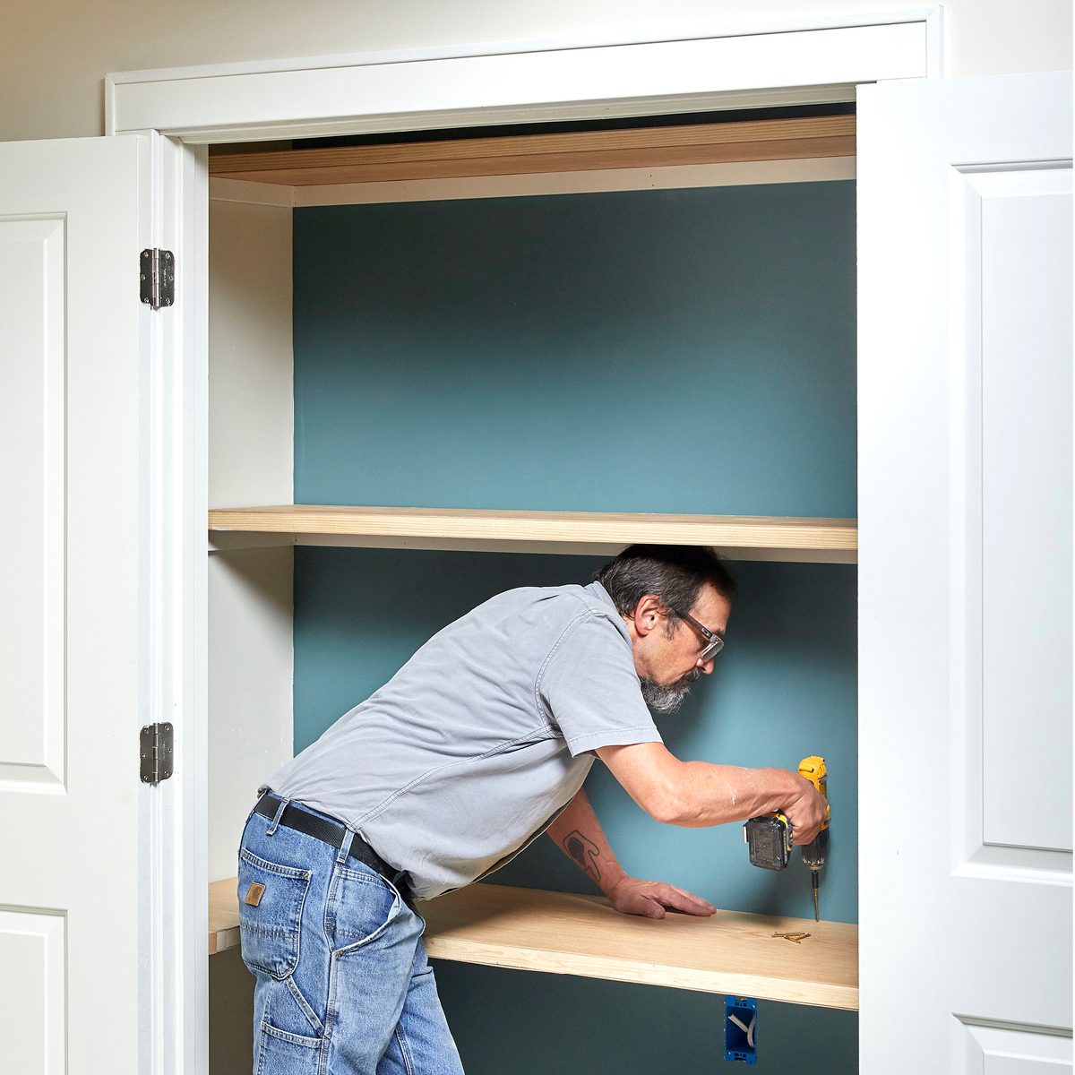 Install the desktop and shelves