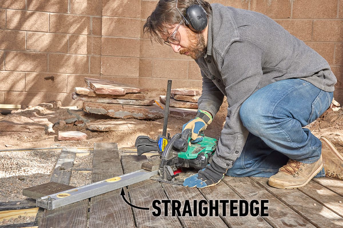 Fh22jun 618 50 144 How To Build A Composite Boardwalk And Accent Walls Let The Deck Boards Run Long