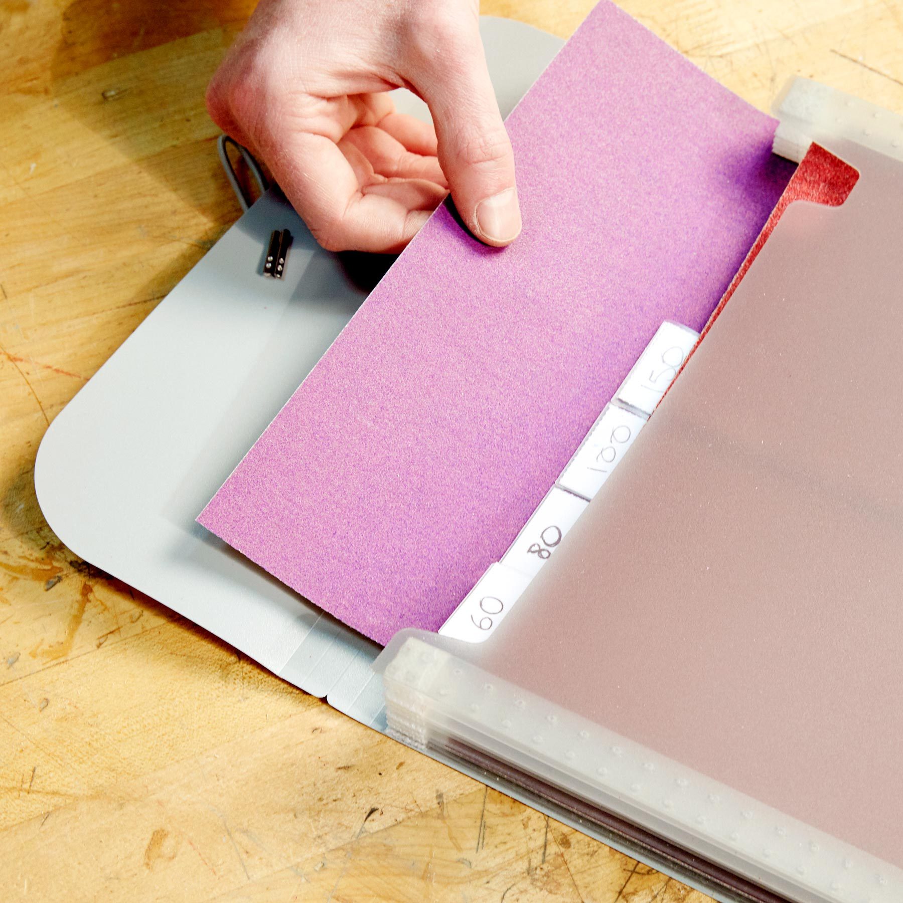 Accordion-Style Sandpaper Organization