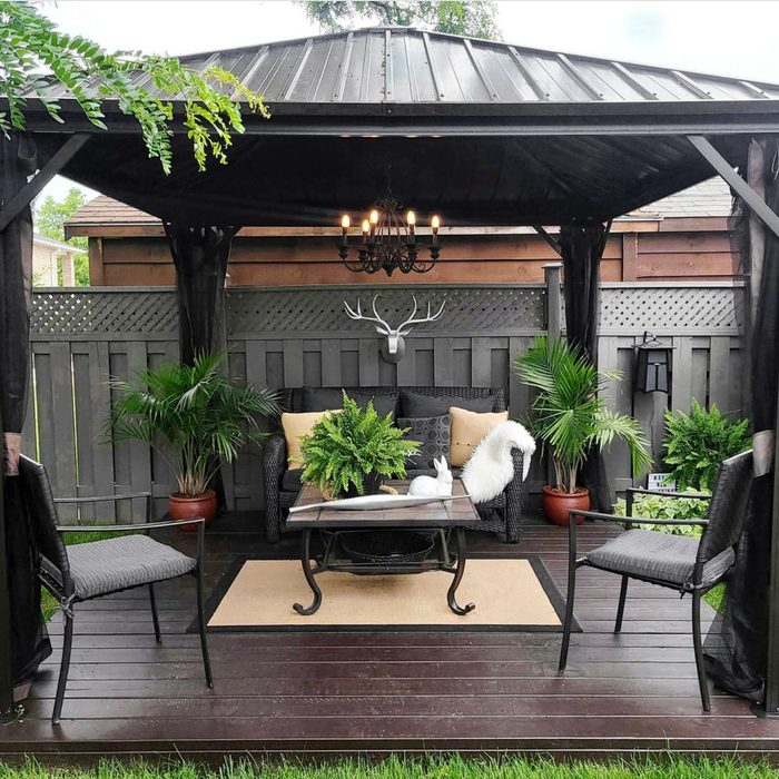 Deck With Gazebo Casa and outdoor furniture underneath