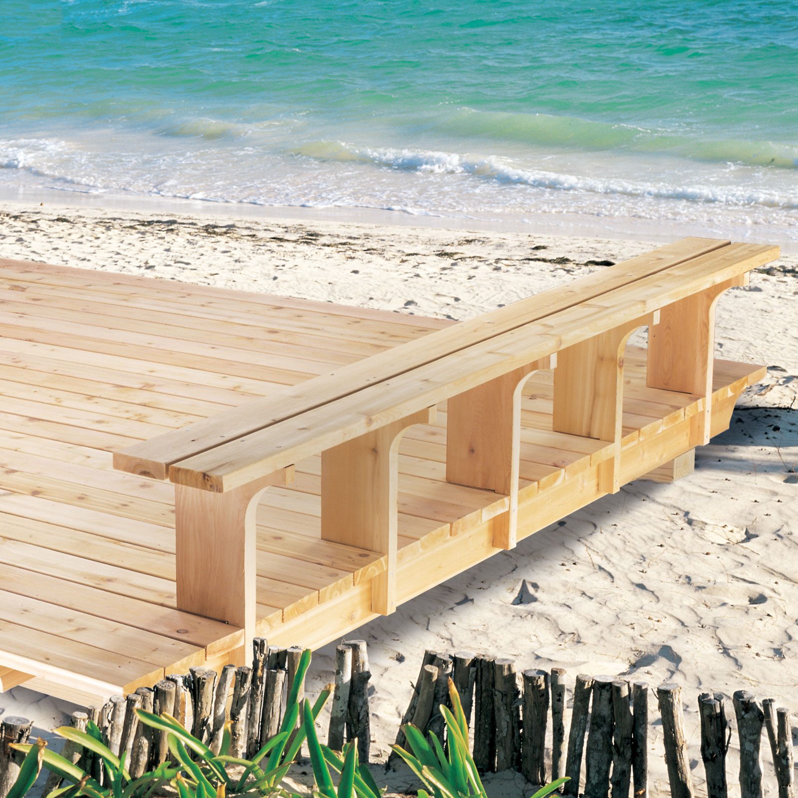 Floating Deck With Bench at beach