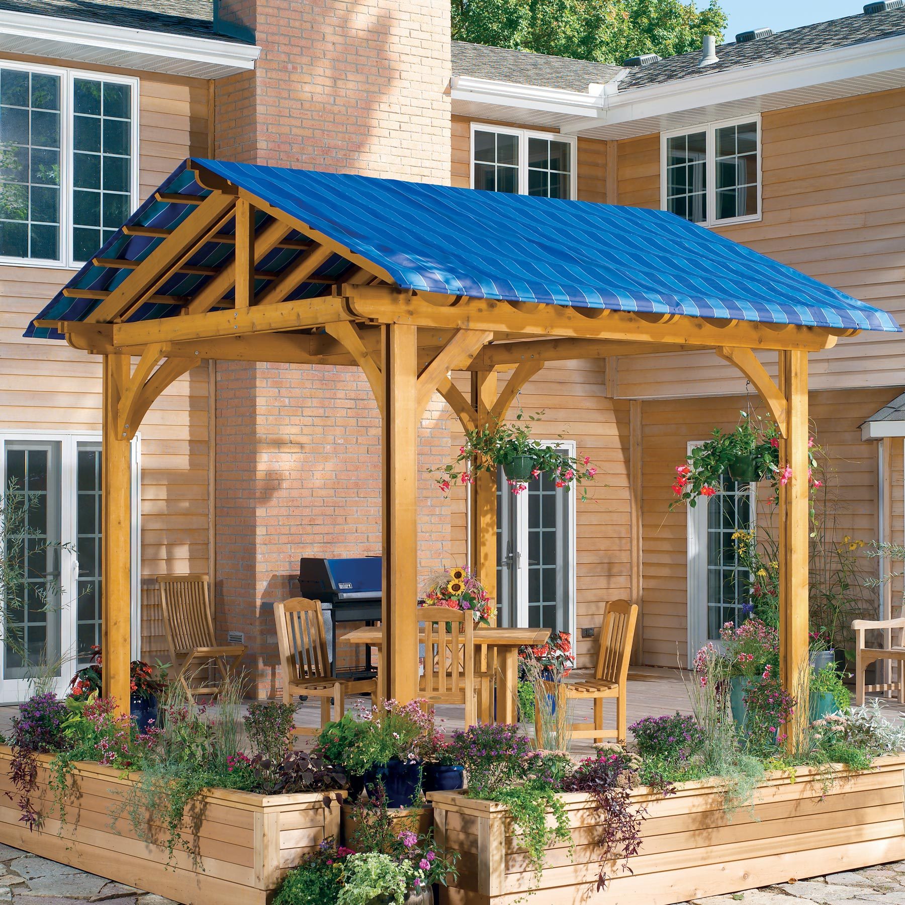 wooden deck with DIY cover