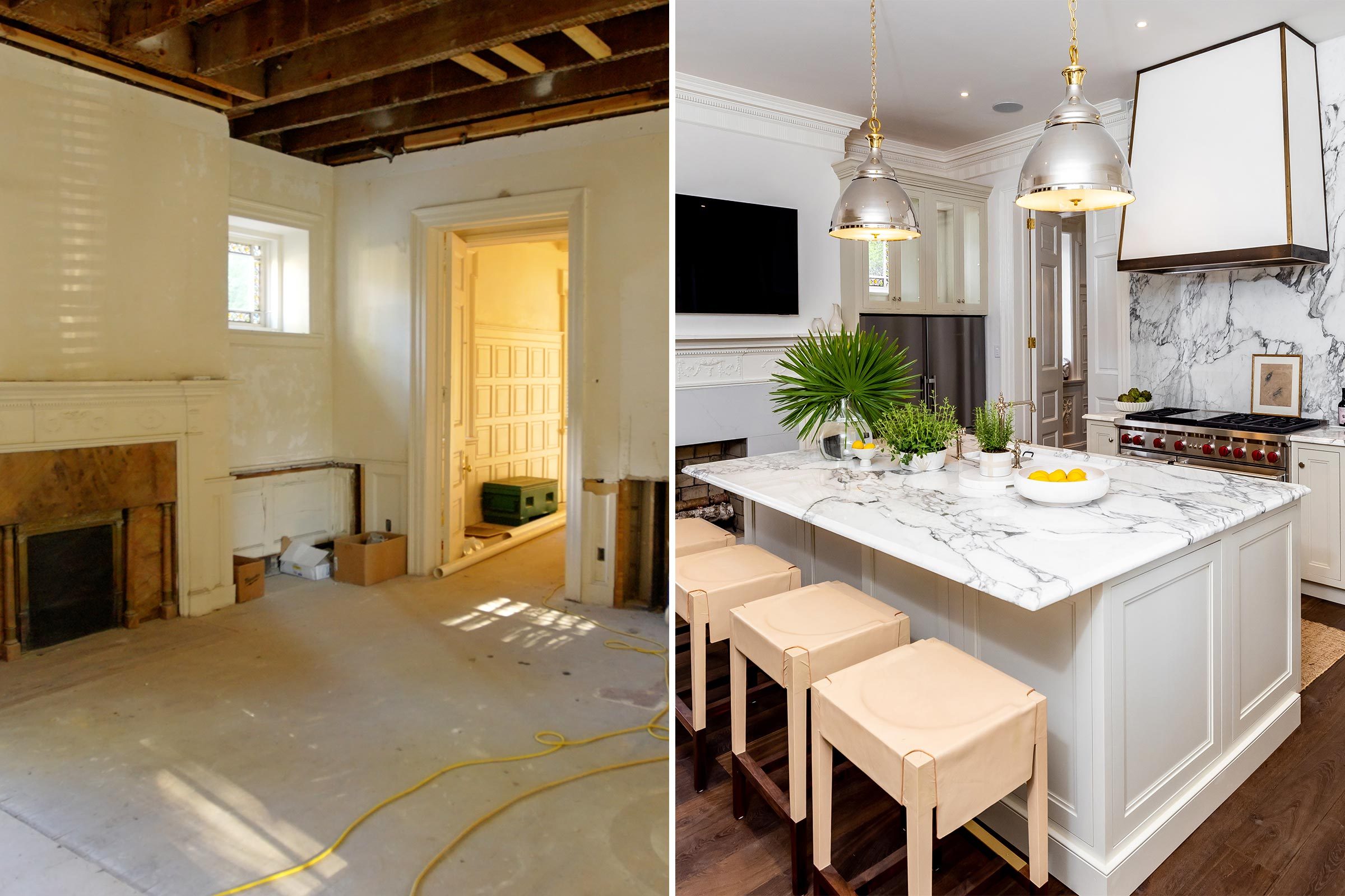 Courtesy Madlad Films Fhm Before And After Kitchen Jveditside by side of a before and after of a Darius Rucker