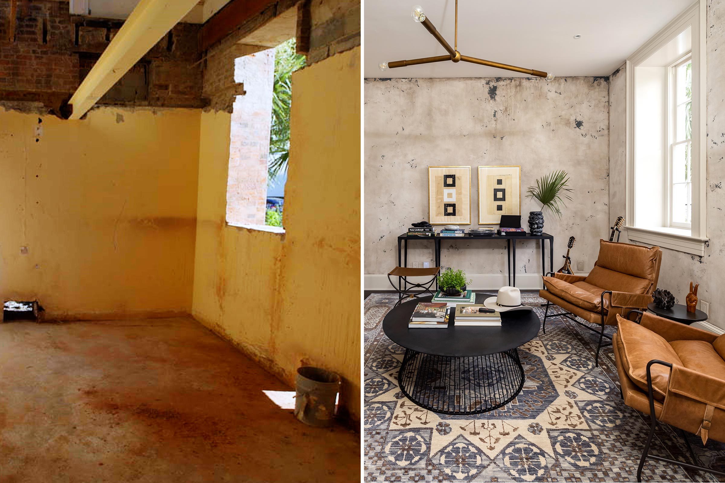 side by side of a before and after of a Darius Rucker