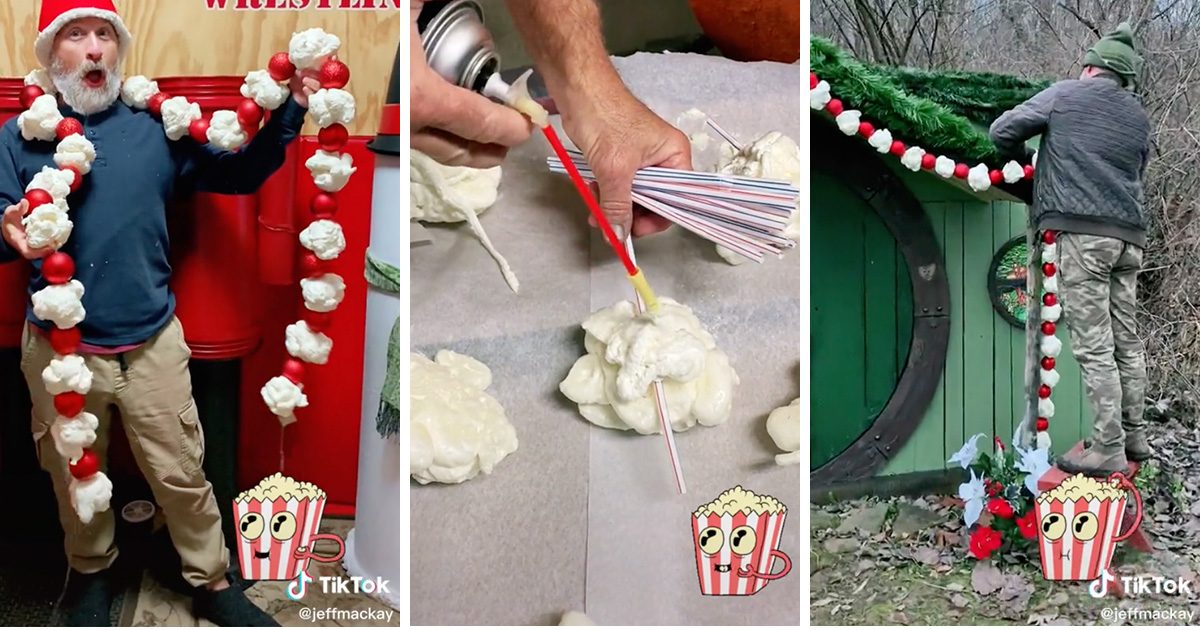 People Are Making Giant Holiday Popcorn Garlands Out of Spray Foam and We’re Impressed