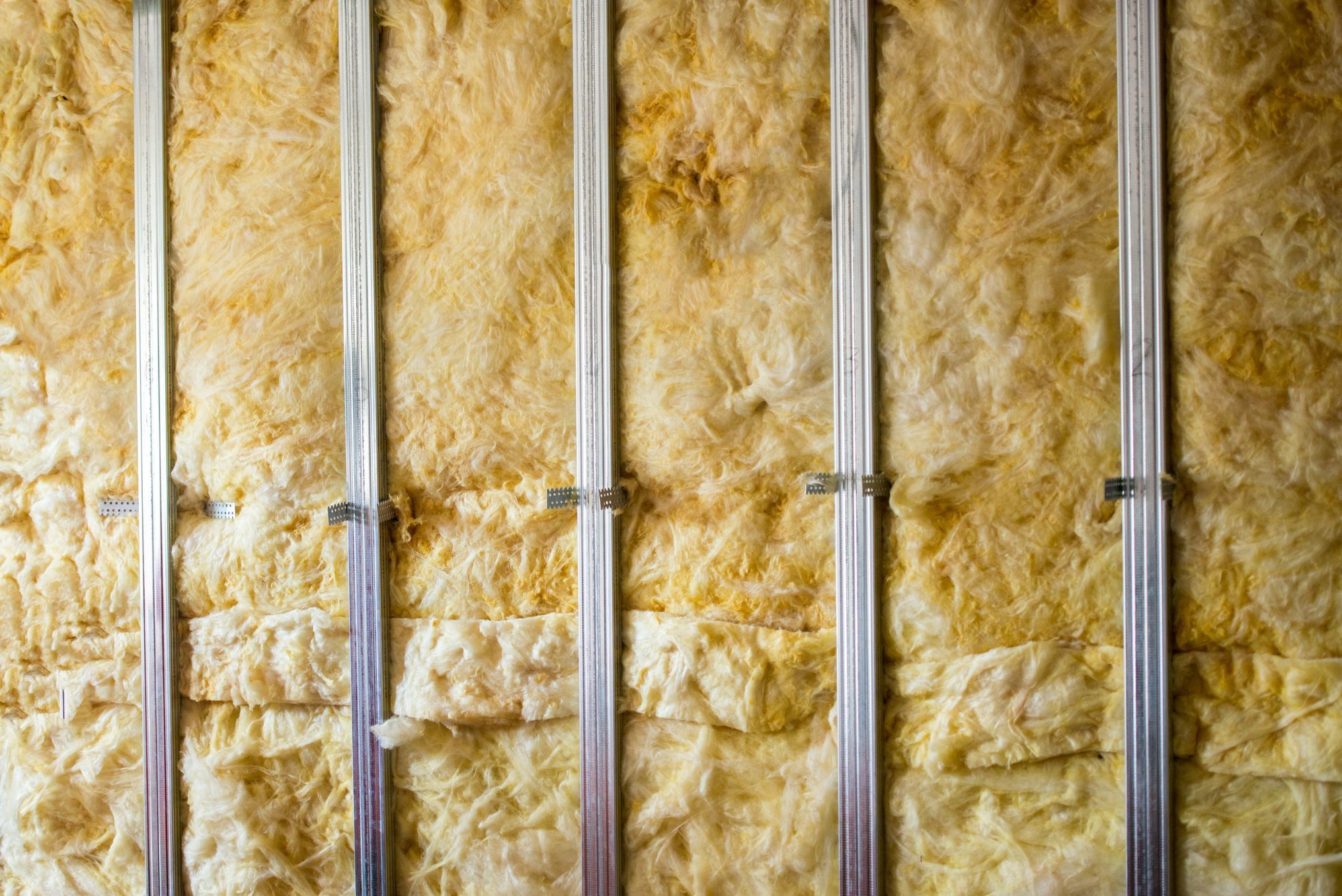 Rock wool of an home wall
