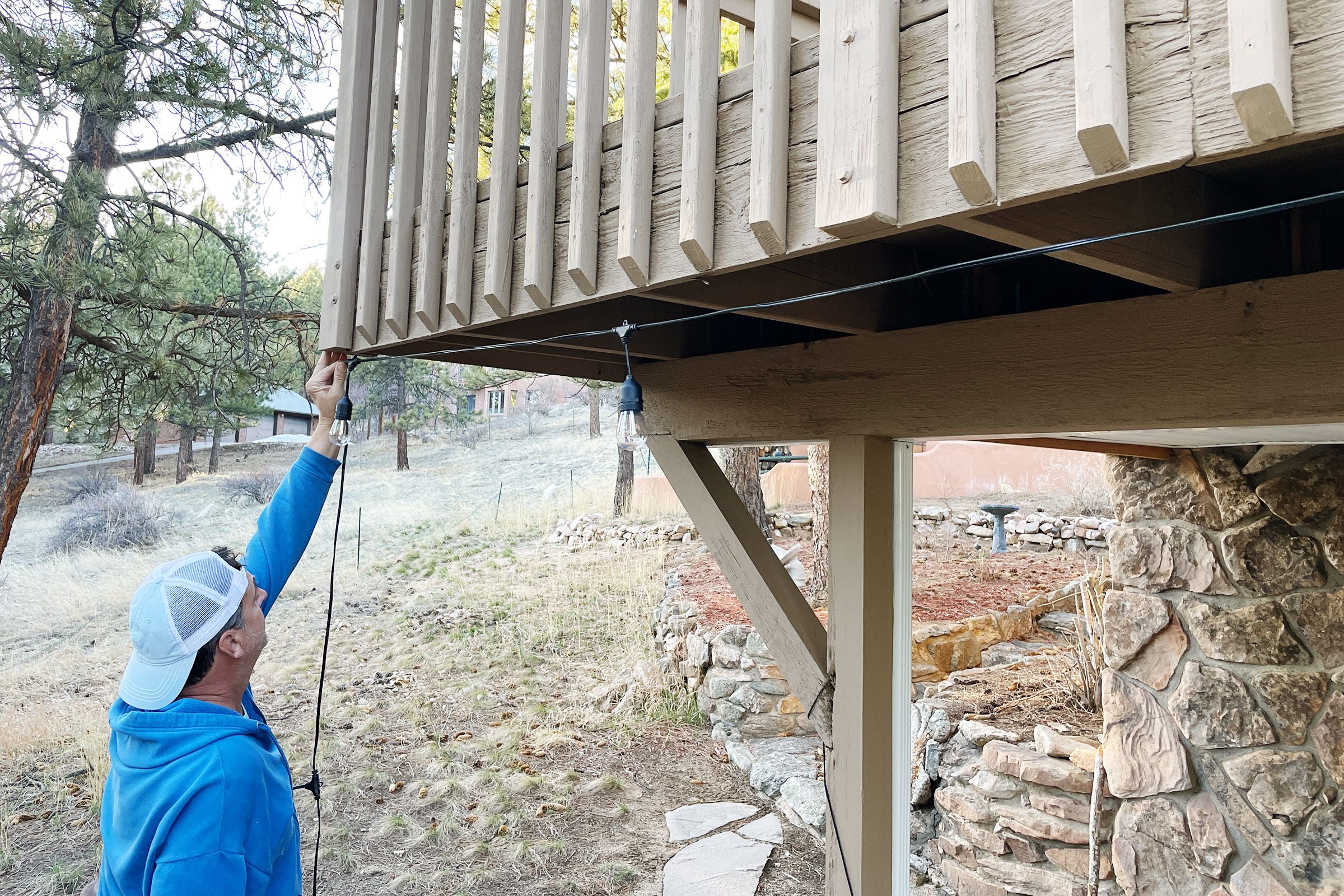 hanging string lights