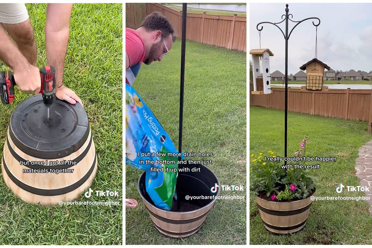 This Shepherd’s Hook Planter Is a Genius Hack for Hanging Bird Feeders