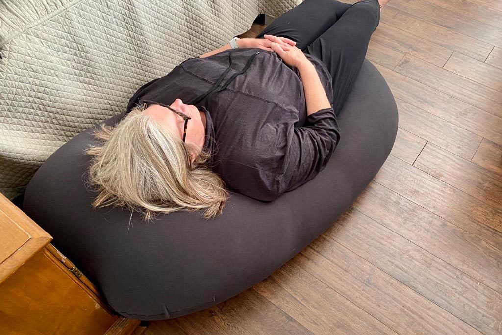 woman testing a moon pod