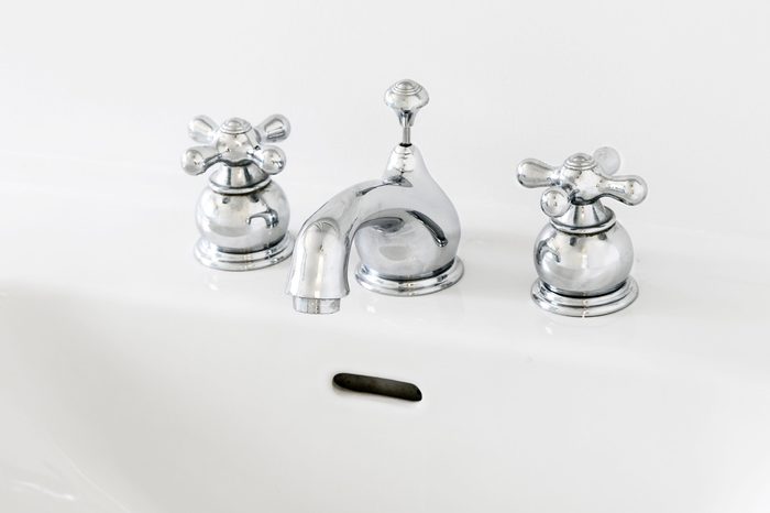 Two handle sink faucet.
