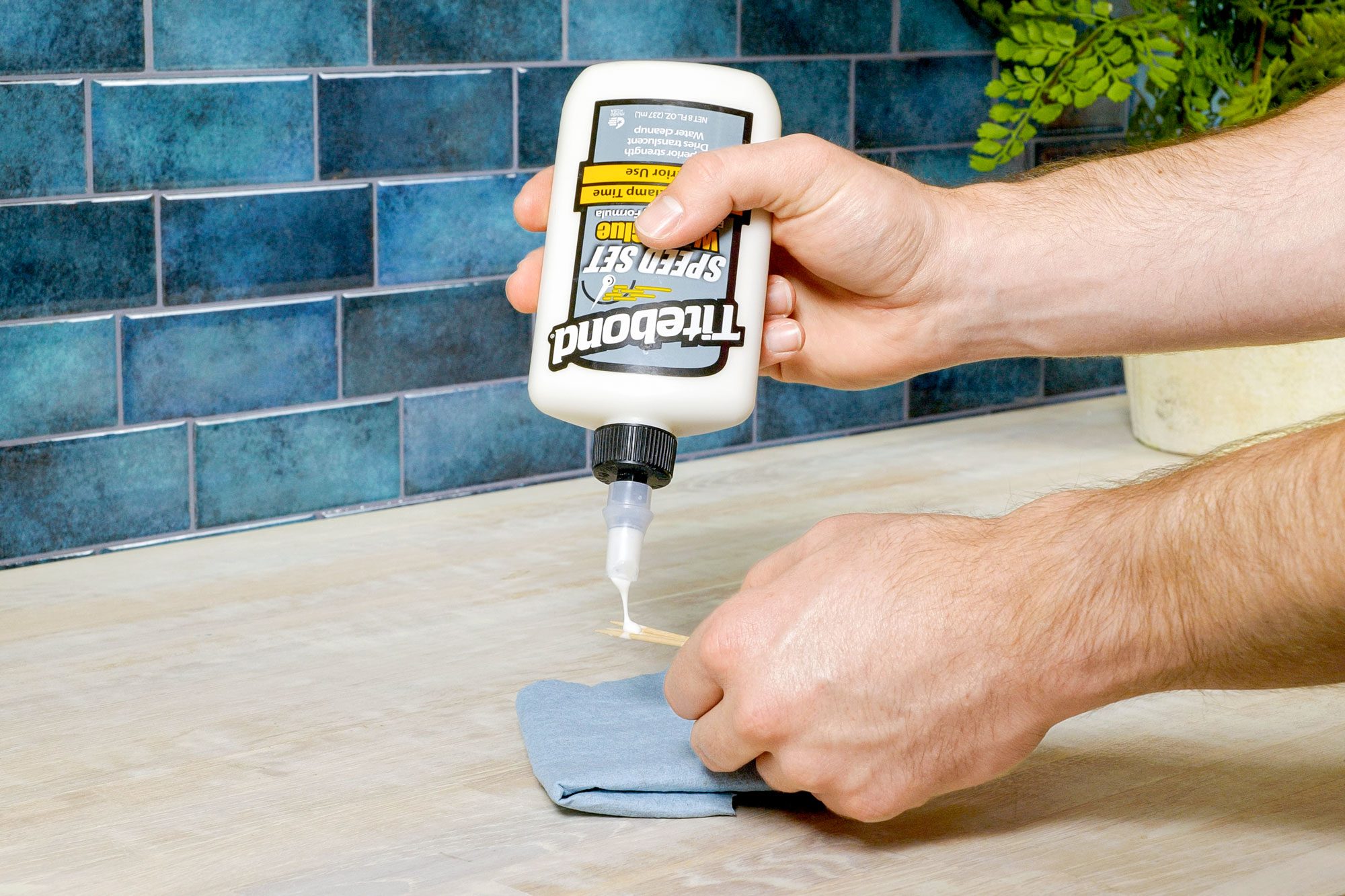 Apply glue to toothpicks