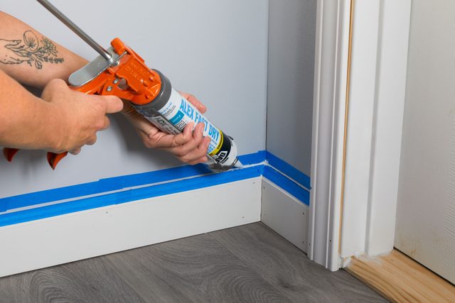 Caulk Interior Trim applying caulk