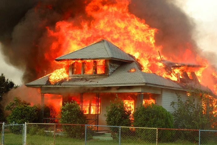 This house had been badly burned earlier this year. The all volenteer fire department demolished the remains with a controlled burn in the early morning hours.