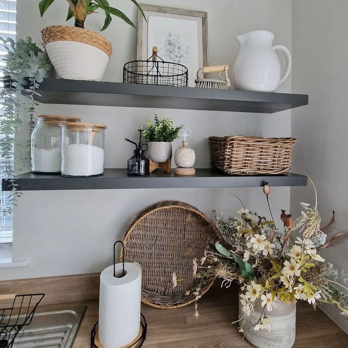 Open Shelves in a Laundry Room