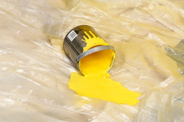 Spilled Yellow Paint Bucket