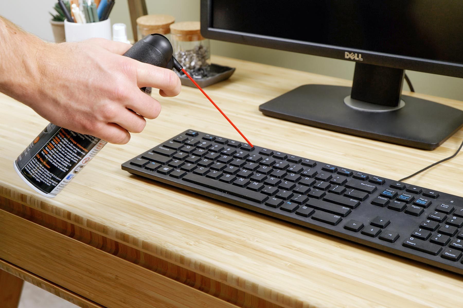 How To Clean A Computer Screen And Keyboard Use compressed air