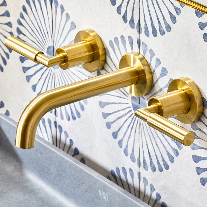 Aurora Decor Hoon 2 Handle Bathroom Faucet In Brushed Gold