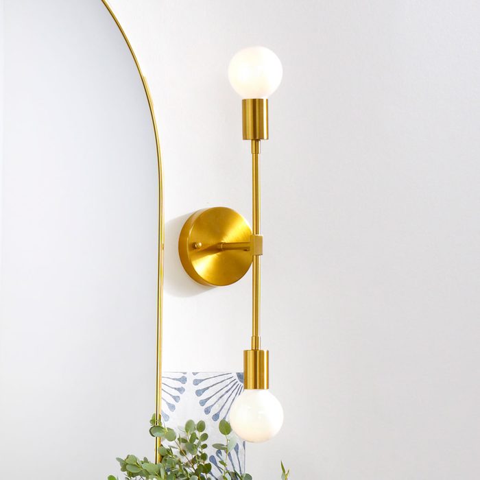 Brushed Golden Industrial Vanity Light Fixtures