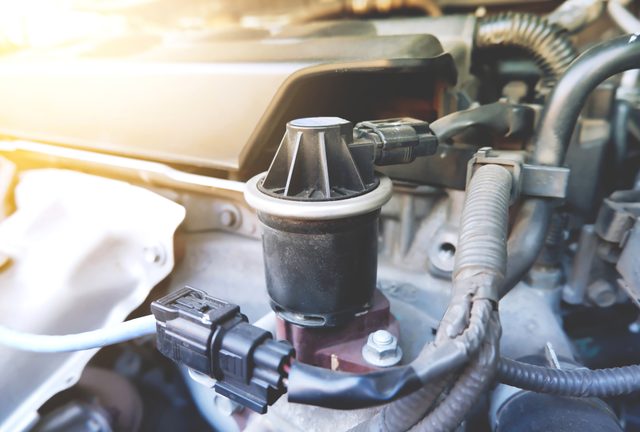 Exhaust Gas Recirculation (EGR) in the car engine compartment