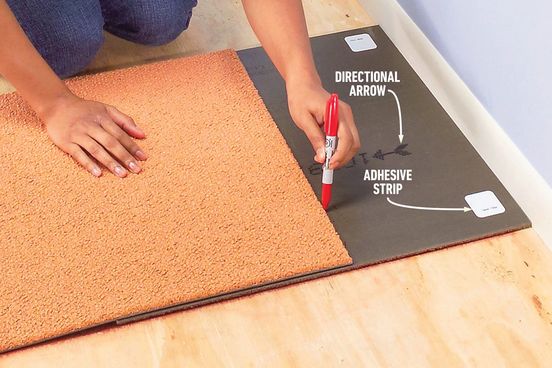 How To Install Carpet Tiles Cut tight to walls