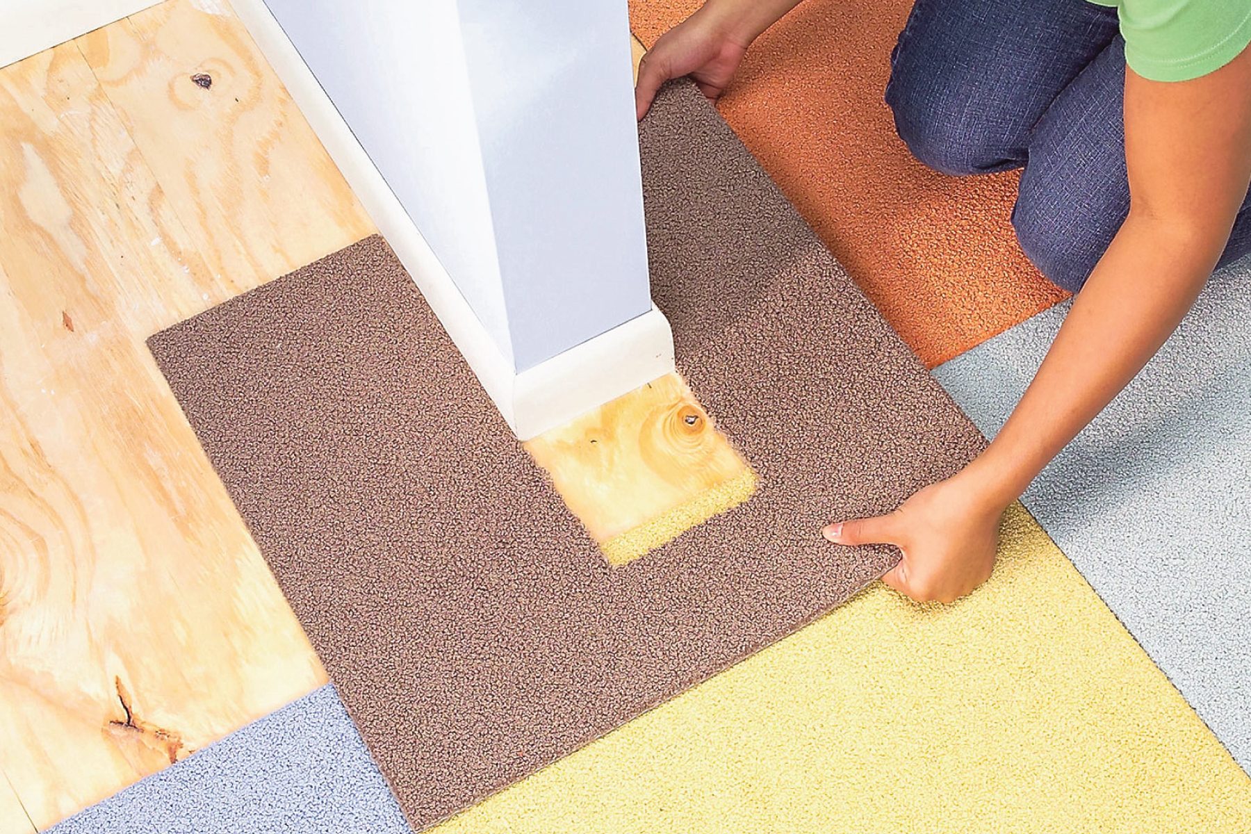 How To Install Carpet Tiles Slide into place