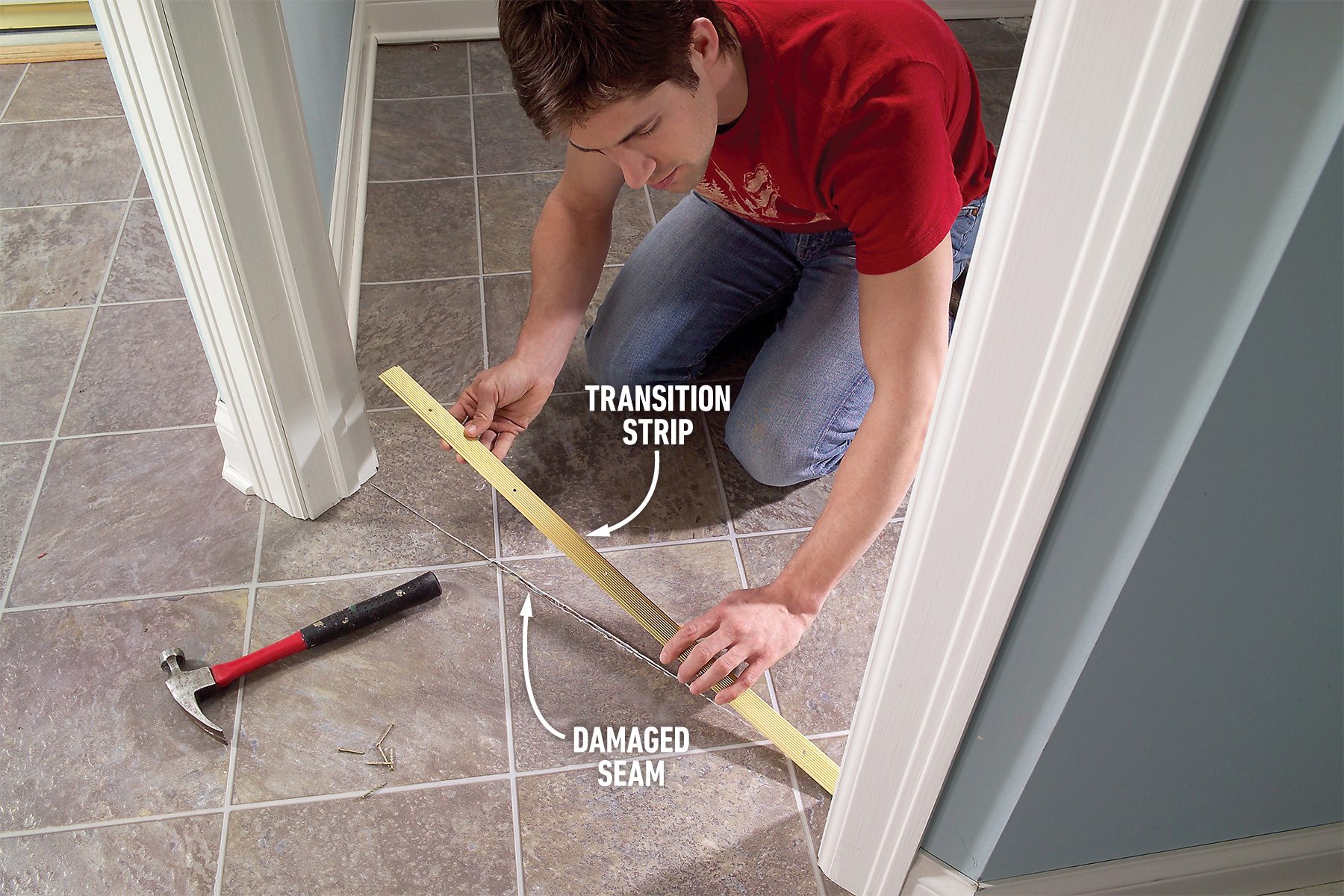 How To Repair And Reglue Vinyl Sheet Floors Fh05ja 460 06 060 Yvedit Callouts