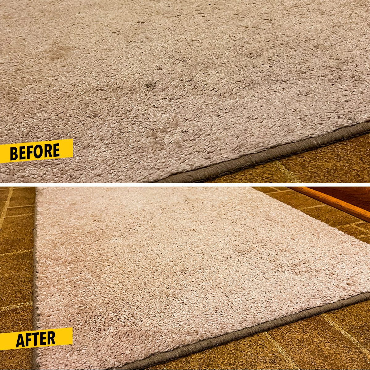 Cleaning rug with Bissell Little Green