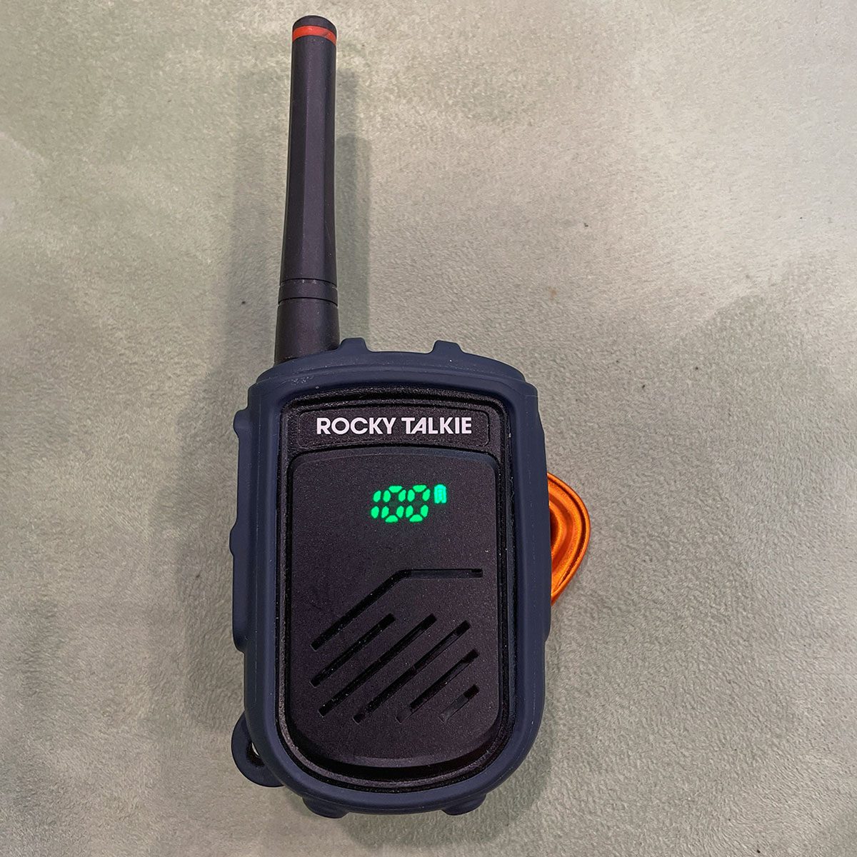 LED Display of Walkie Talkie showing 100 percent 