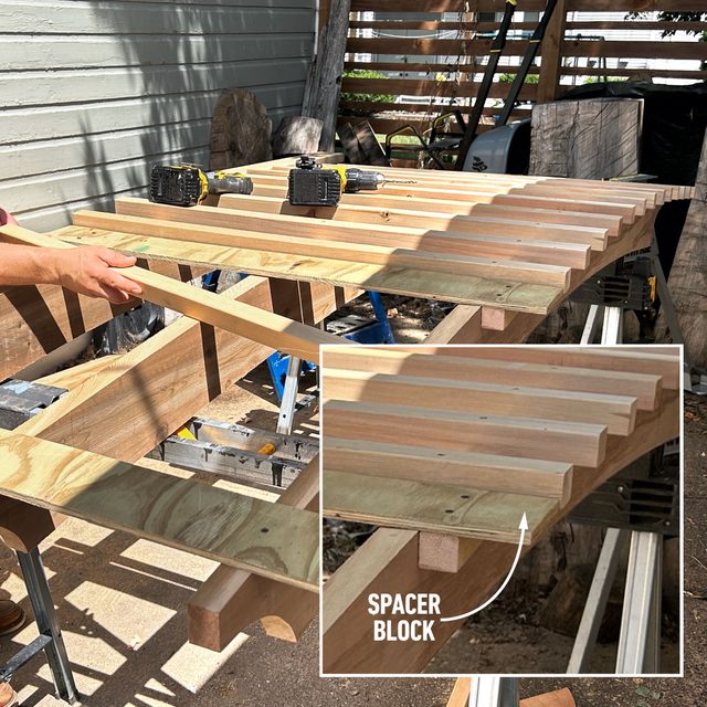 Screw slats to the arches