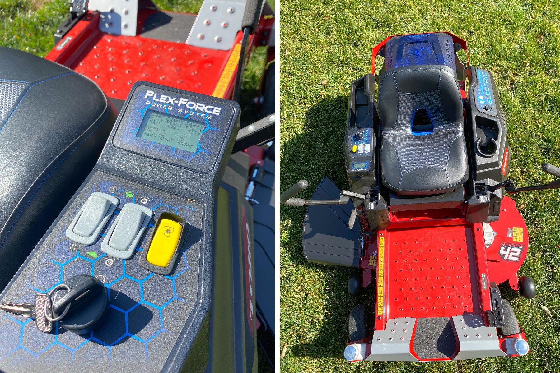 An Electric Mower on front yard