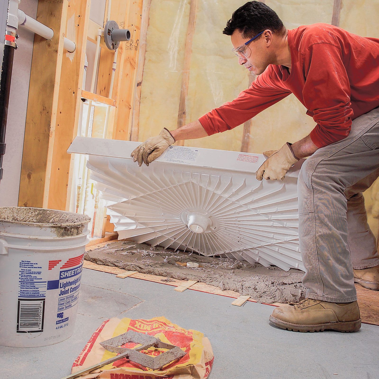 Set the pan in mortar