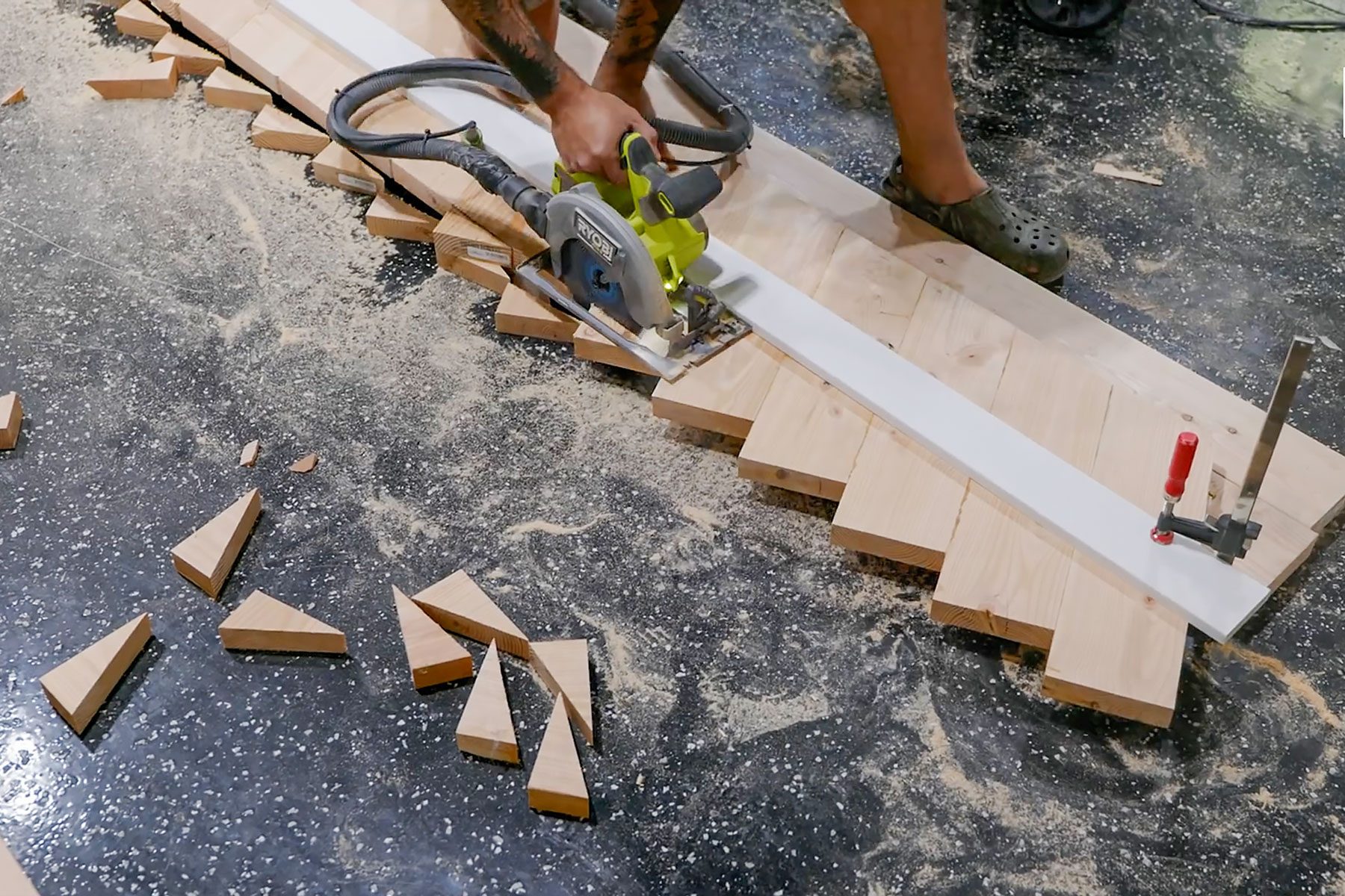 Trimming joined wooden panels