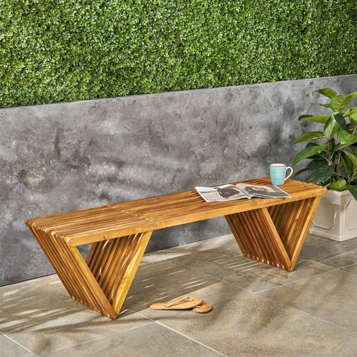 Ivy Bronx Byington Acacia Outdoor Bench