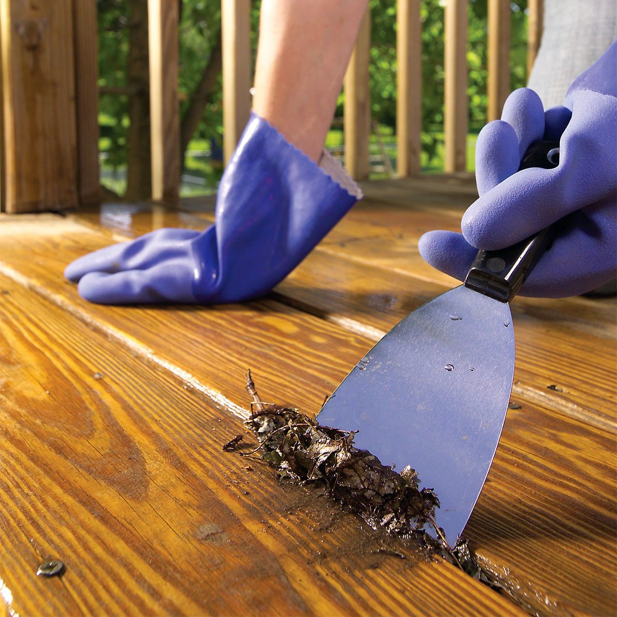 Cleaning out the gaps between decks 