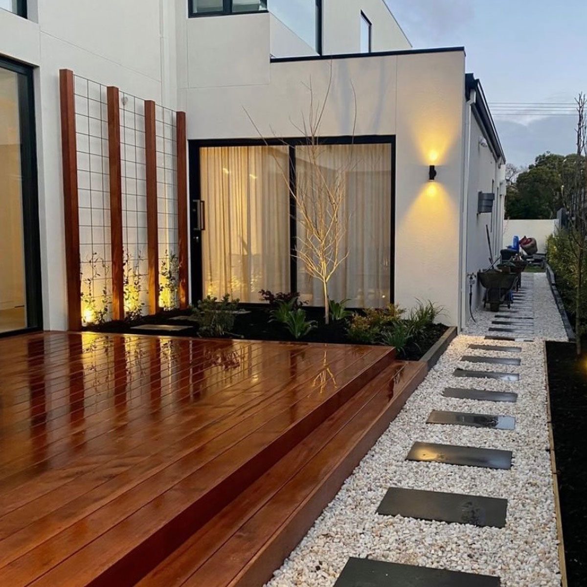 Define A Walkway With Black Mulch