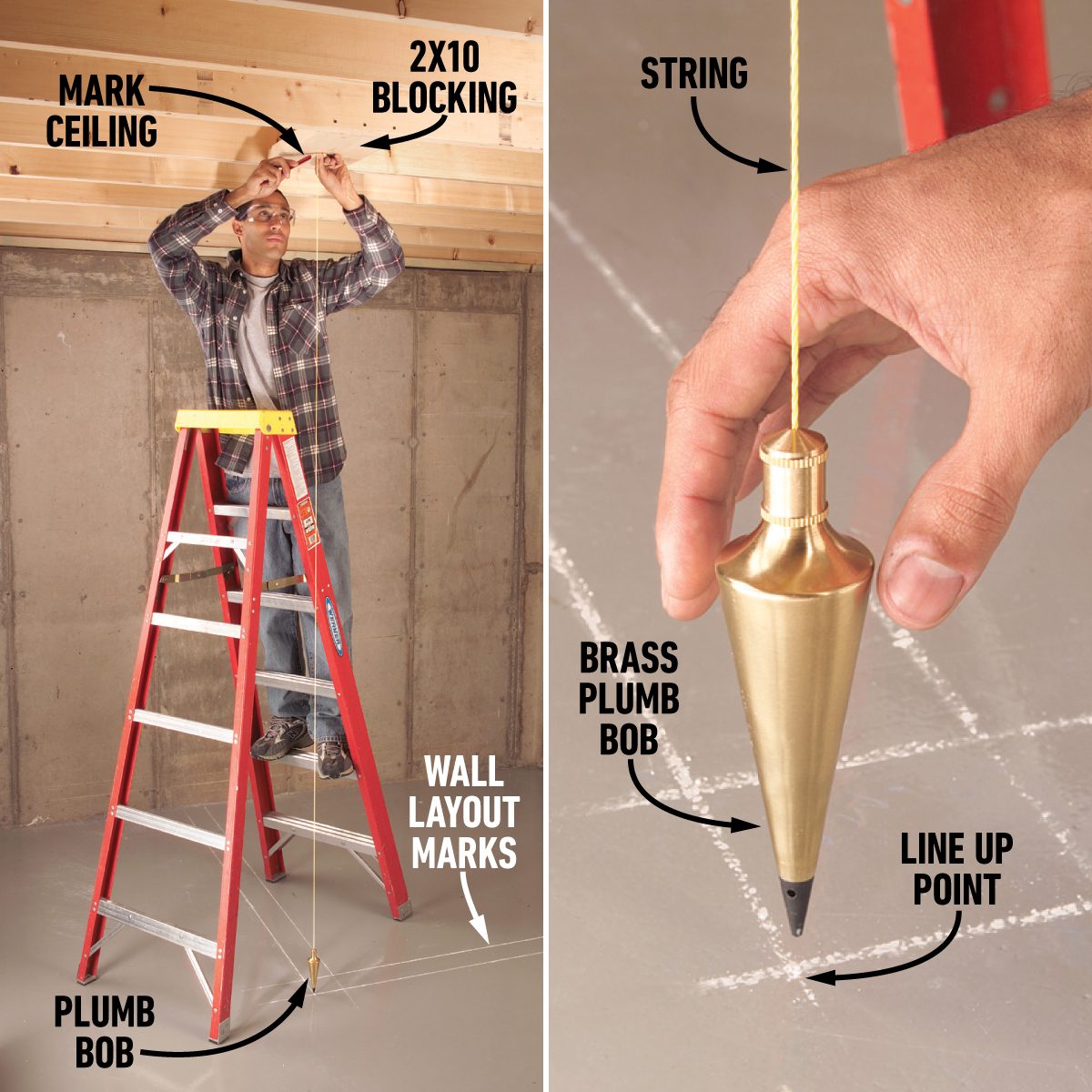 Build Walls Plumb With a Plumb Bob