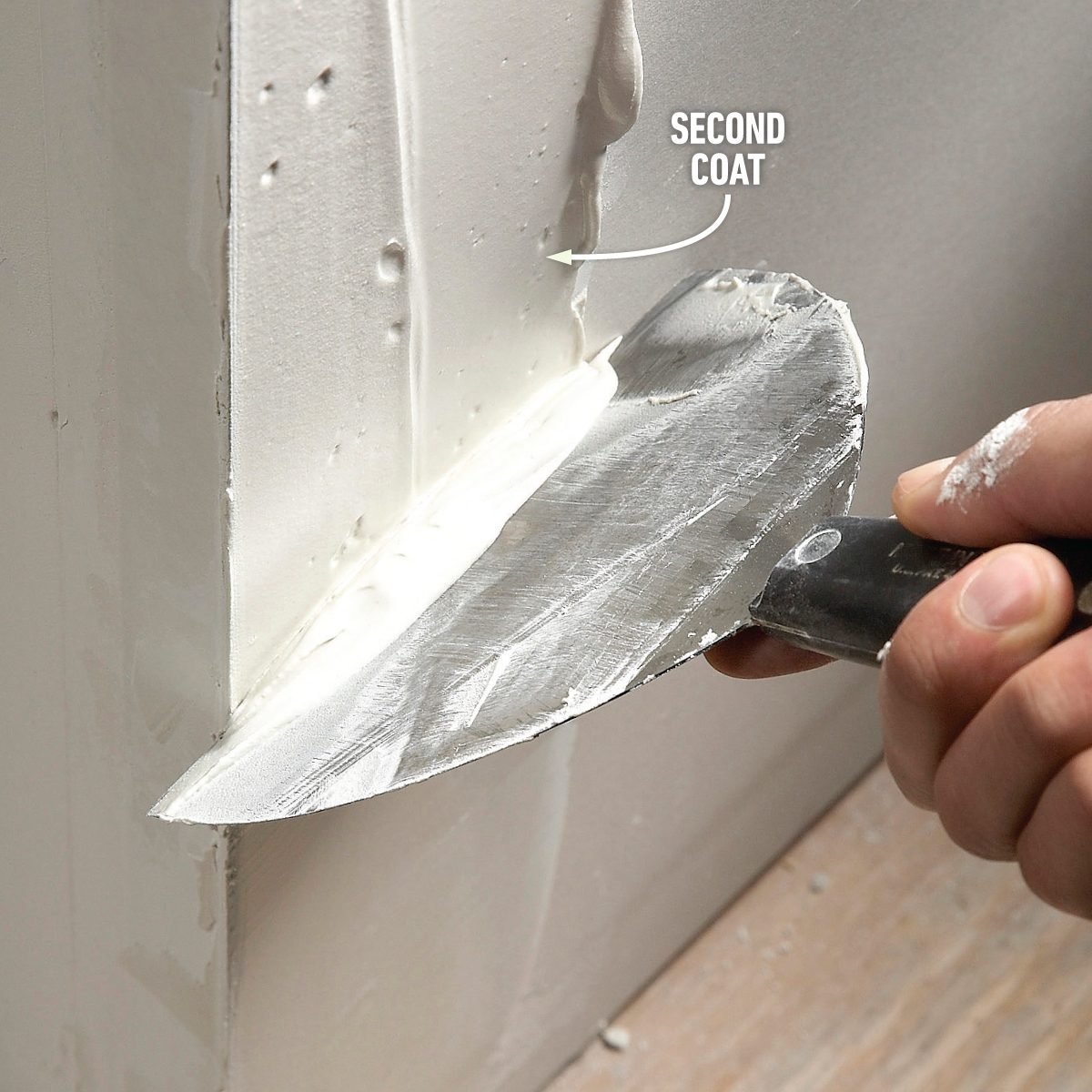 How To Install A Paper Faced Drywall Corner Bead Finish up with two more coats of joint compound