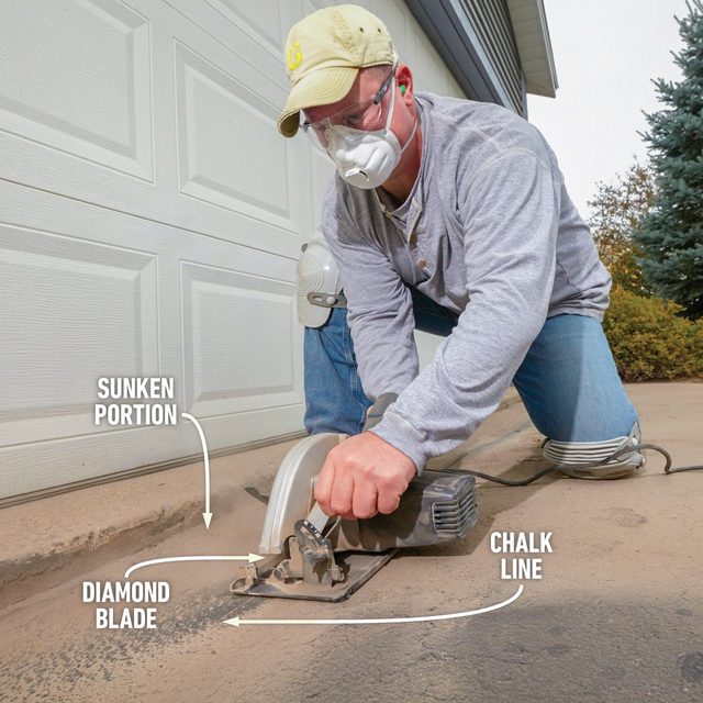 Cut Out The Sunken Asphalt