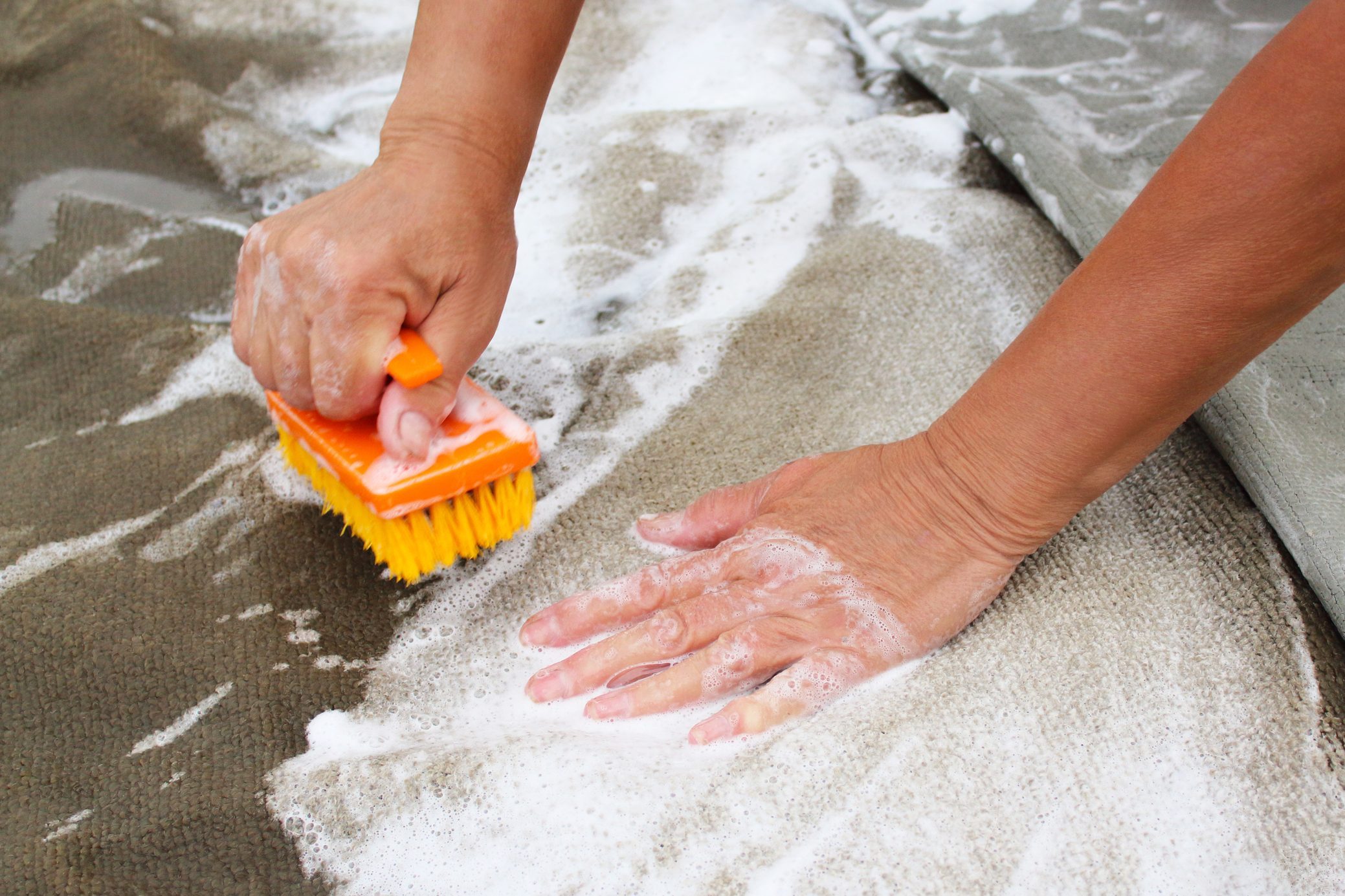 Hand washing carpet