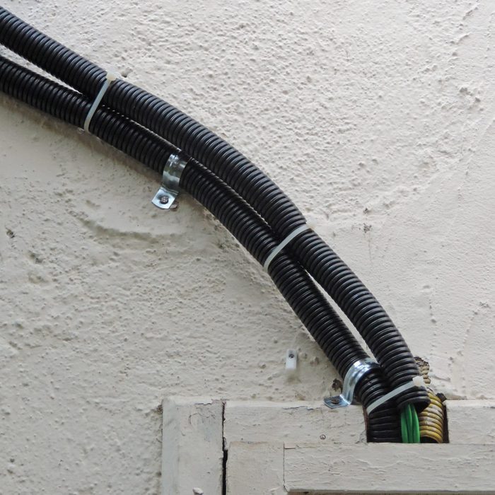 Black plastic conduits