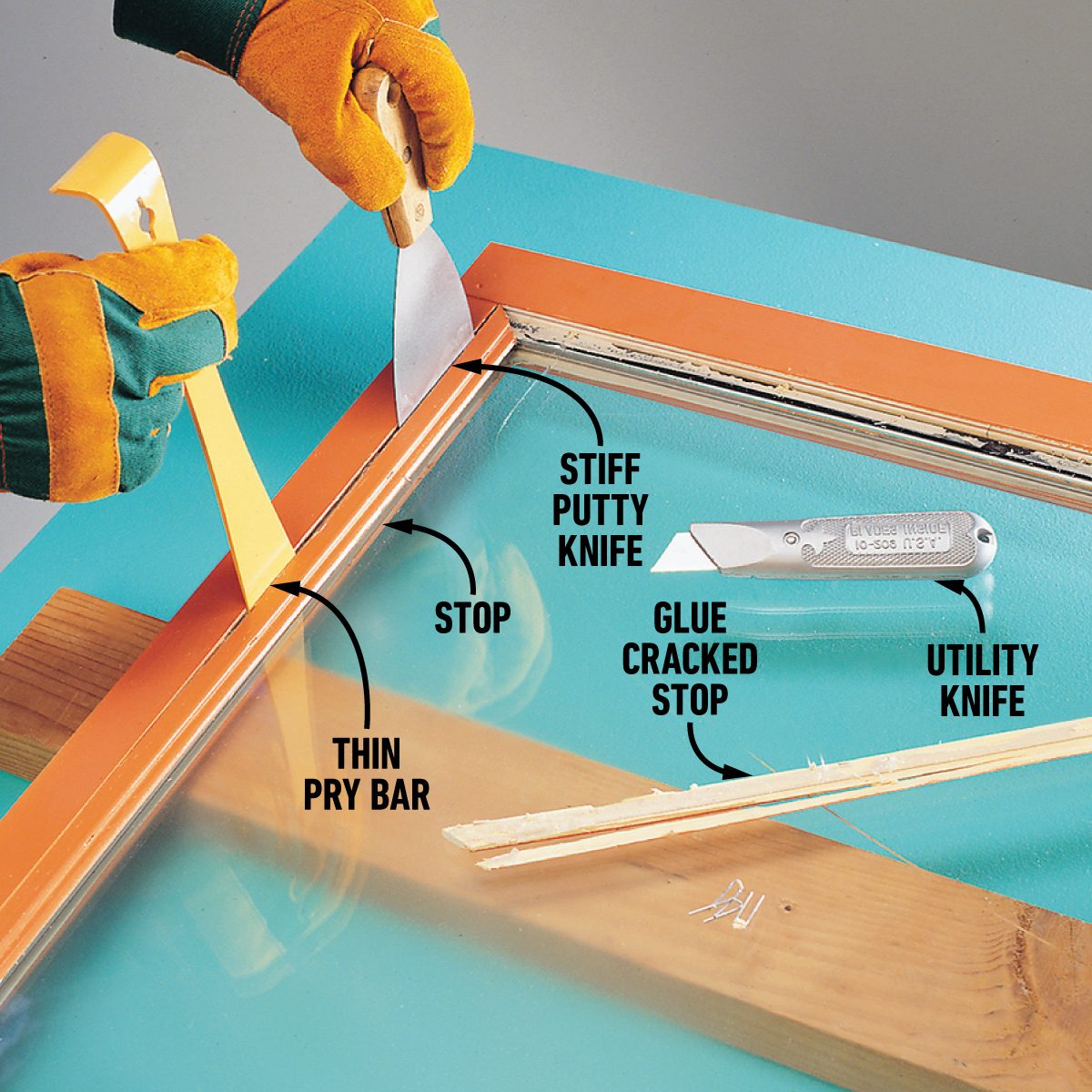 How To Replace Insulating Glass Remove the stops