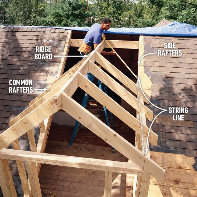 How To Frame A Gabled Dormer Cut and install the rafters