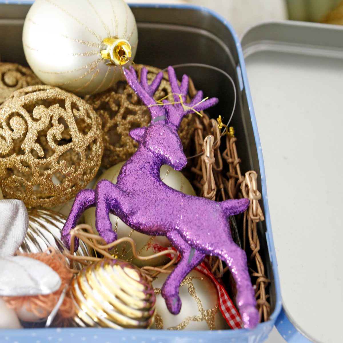 Box With Christmas Ornaments