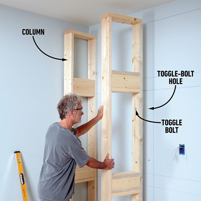 How To Make A Built In Bookcase That Surrounds Your Television Set the columns