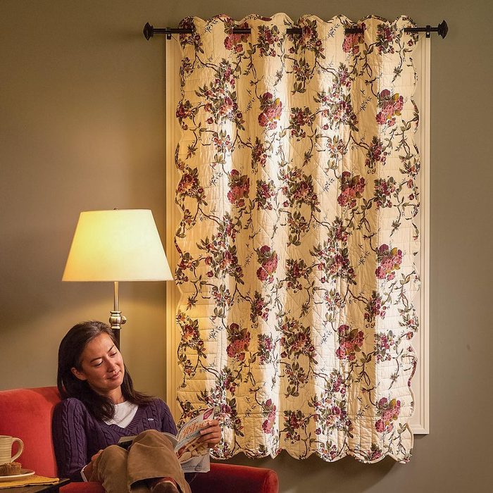 Install Quilted Curtains To Block Drafts