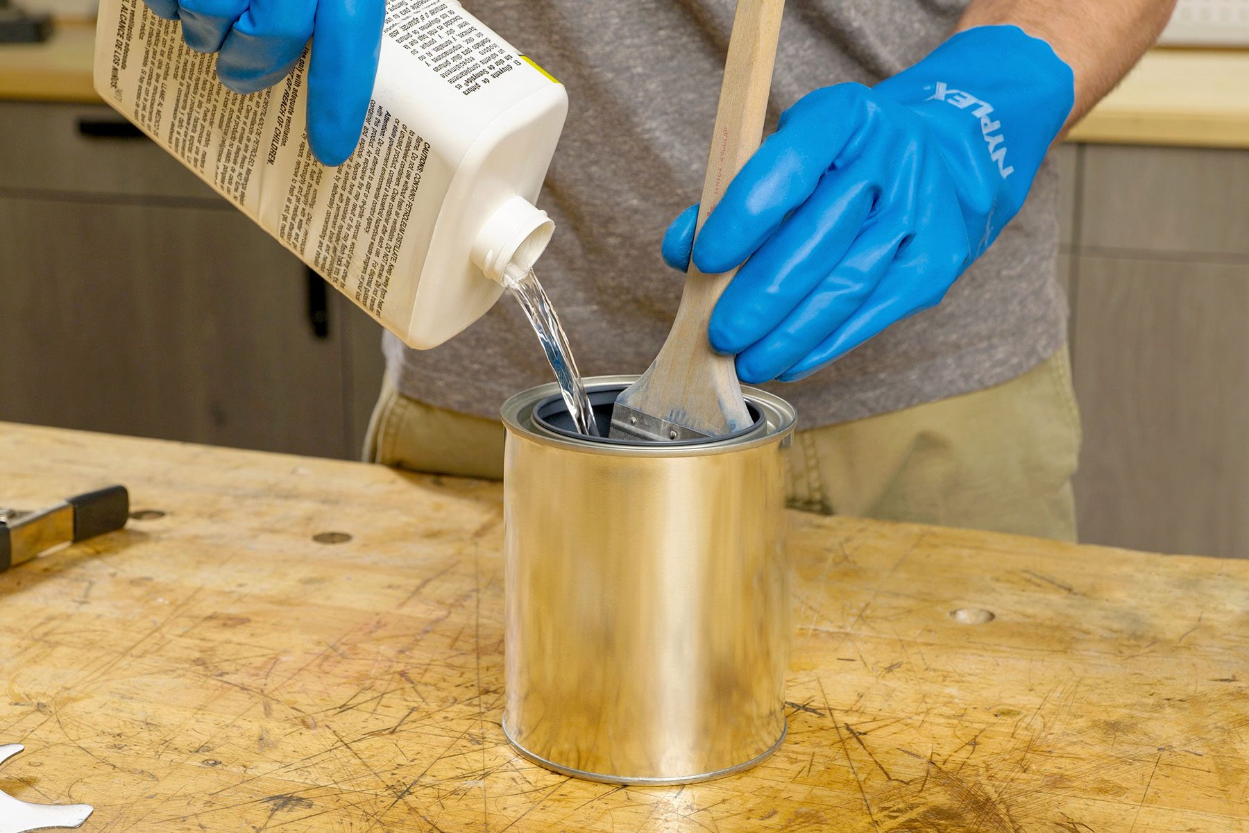 How To Clean Paint Brushes Fhmvs24 Pk 8 1 Cleaningpaintbrushespetrified Step1