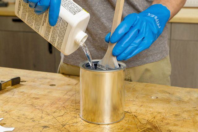 How To Clean Paint Brushes Fhmvs24 Pk 8 1 Cleaningpaintbrushespetrified Step1