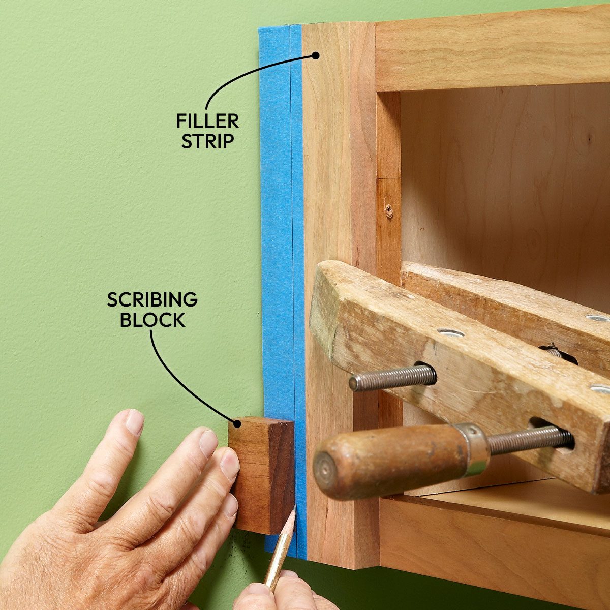 Use A Block Of Wood For Scribing 