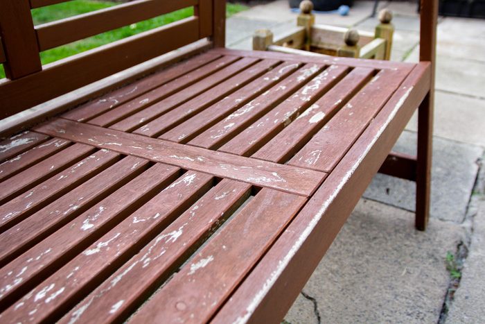Bench, paint peeling off