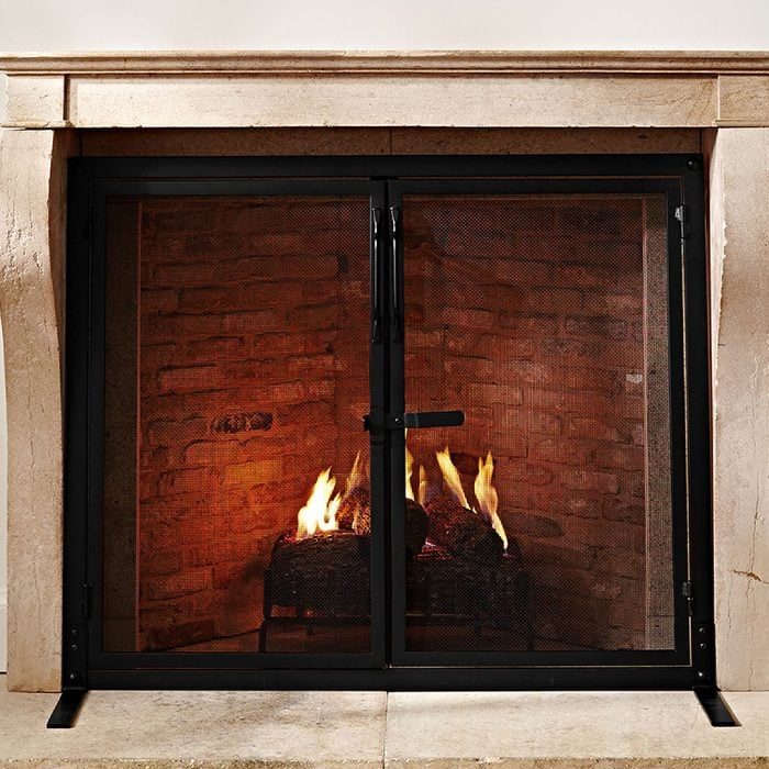 Pottery Barn Industrial Fireplace Door Screen Ecomm Via Potterybarn.com